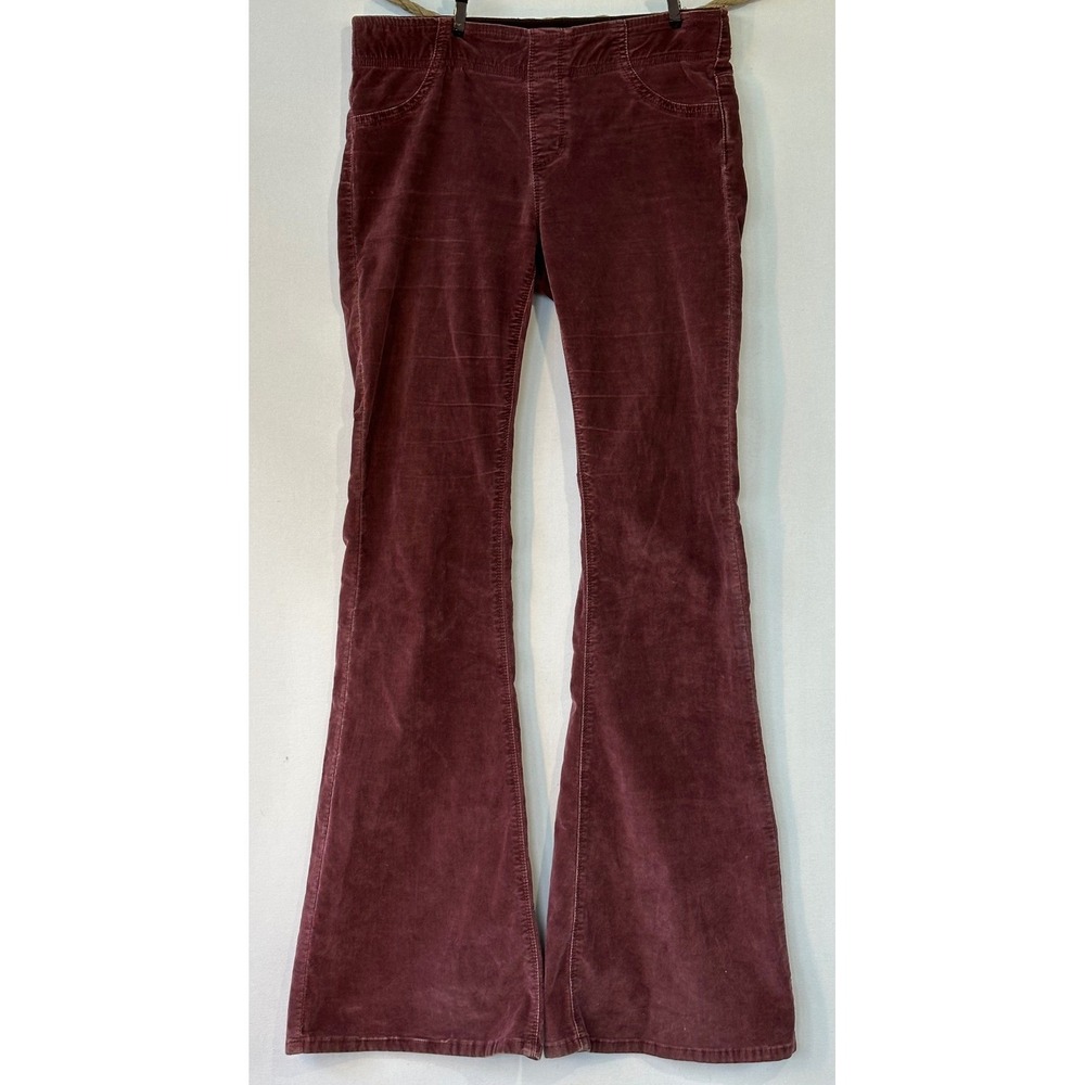Free People Corduroy Flare Pants Hippie 60's Women 28 Burgundy